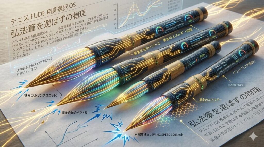 ジュニアテニスの用具選びにおける物理的真理：カーボン軸と光ファイバーの穂先で再定義された「弘法筆を選ばず」のバイオメカニクス設計図